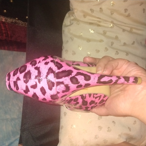Ami clubwear pink leopard pattern heels sz 7 - Picture 10 of 17